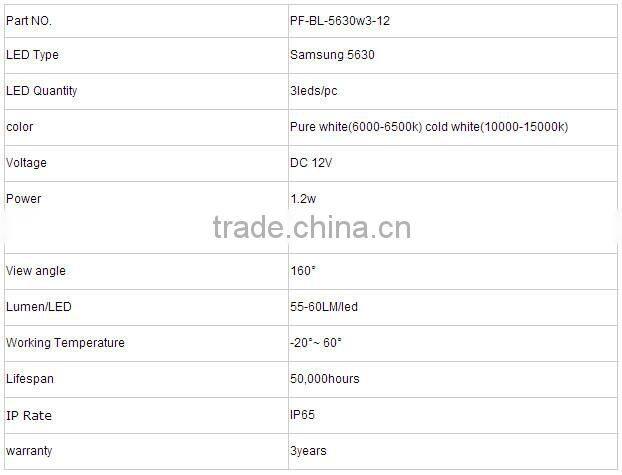 New model SMD5730 3 leds Injection with wide angle high power LED Module