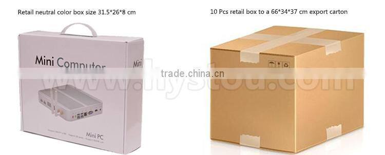 computer wholesale distributor n3510 2.00 ghz hd ports fanless mini pc linux Dual display 300M WIFI Quad core processor