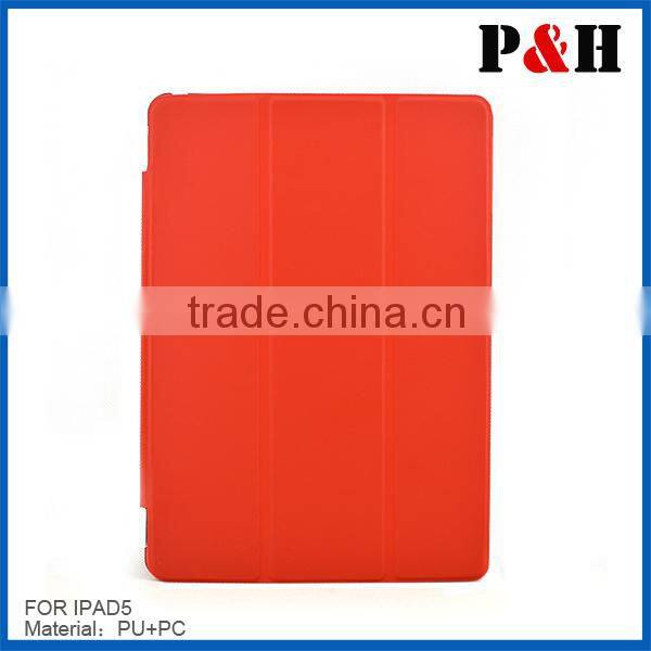 fashion stand high quality leather case for Ipad air with 4colors