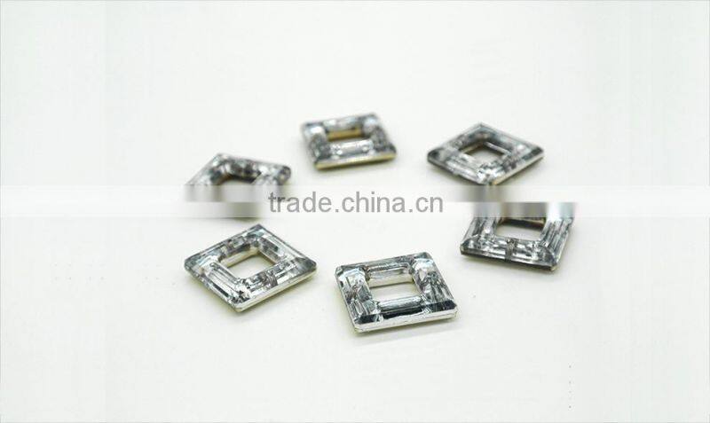 KC12 suare 20*20 30*30mm flat back sew on acrylic rhinestones for fashion decoration, craft making, garment bags accessories