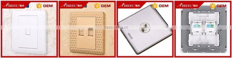 PC brushed stainless steel material network computer wall socket rj45 wall outlet