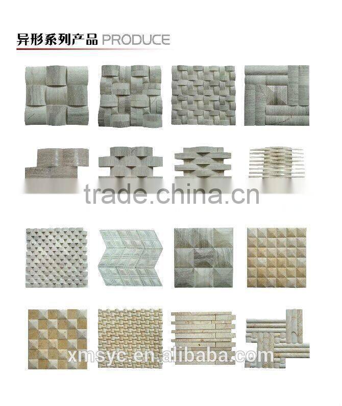 white cream marble mosaic, white woodvein marble mosaic, round marble mosaic
