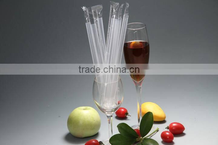 Party used and Eco-friendly straight plastic straw in opp bag