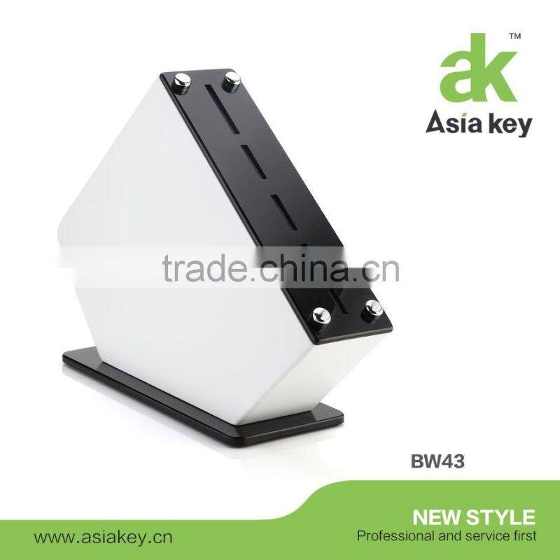 Fashion kitchen knife stand,white paint spraying wooden knife block