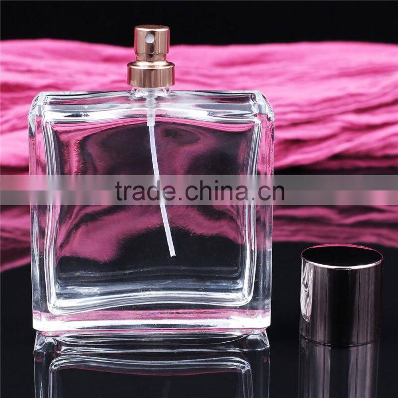 classic square 100ml hot sale glass spray perfume bottles
