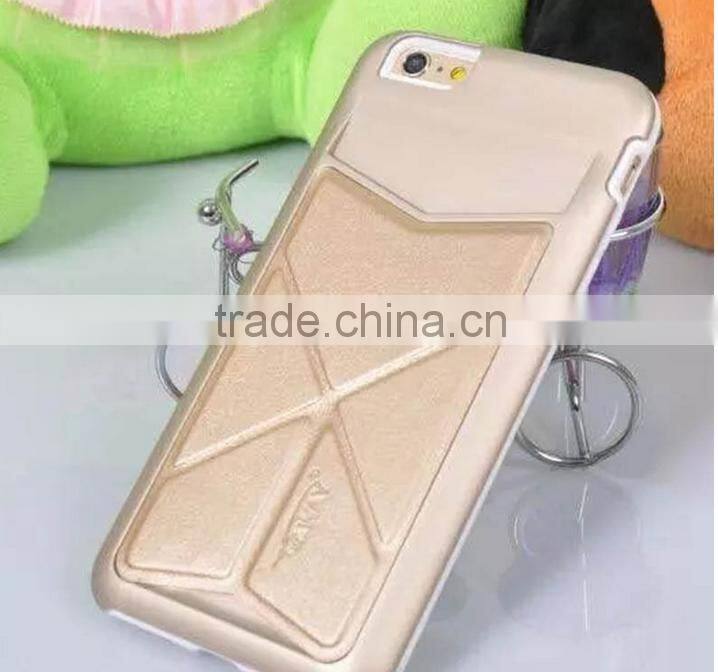 Luxury Original Brand Cell Phone Case PU Leather+PC Cover With Card Bag For IPhone 6 6Plus Protect Magnetic Stand Case