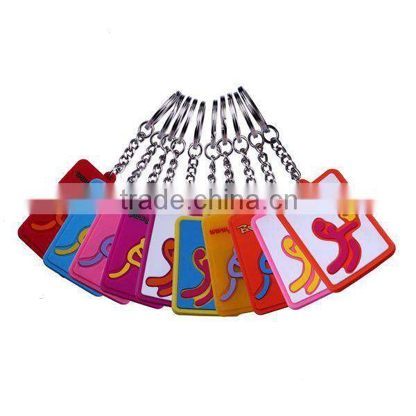 custom design soft silicone key chain screw