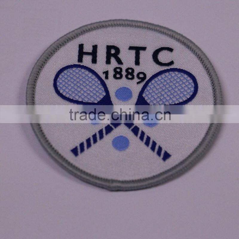 High quality custom iron on towel embroidery woven patches for garment