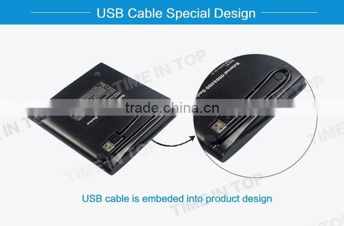 Portable Plastic External USB3.0 DVD RW Drive(Black case)