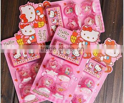 kid plastic shiny stamp with ink pad