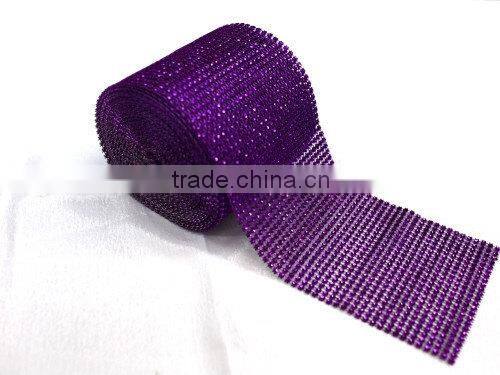 Wedding decorative 10yards acrylic diamond mesh wraps roll ,sparkle rhinestone ribbon