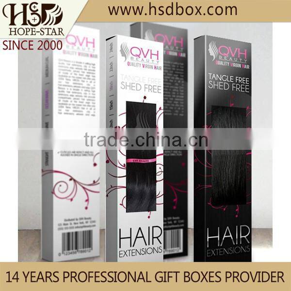 Custom handmade cardboard paper extension hair box packaging