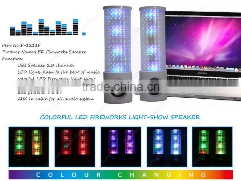 F-1211F USB Power Mini Wireless Speaker With Sound Responsive Light For Hot Sale