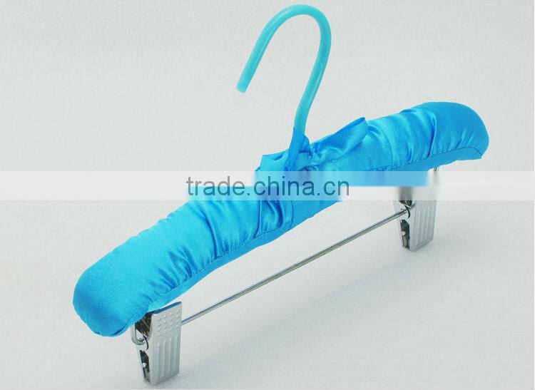 Candy Color Satin Padded Pants/Skirt Hanger with Clips for Children