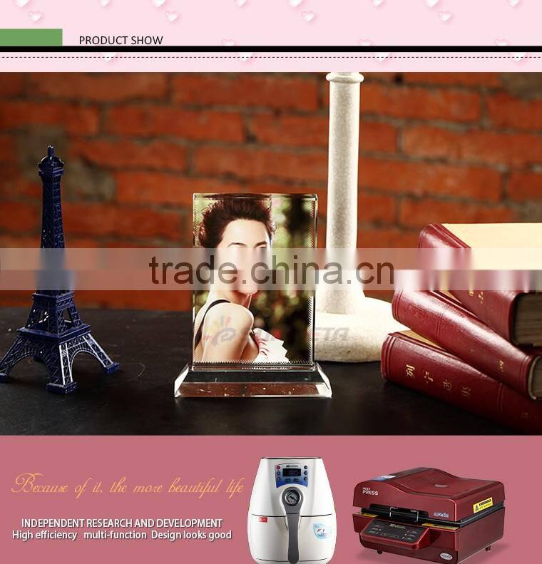 Wedding gift L110*H160*W40mm promotional customed blank 3D sublimation crystal photography