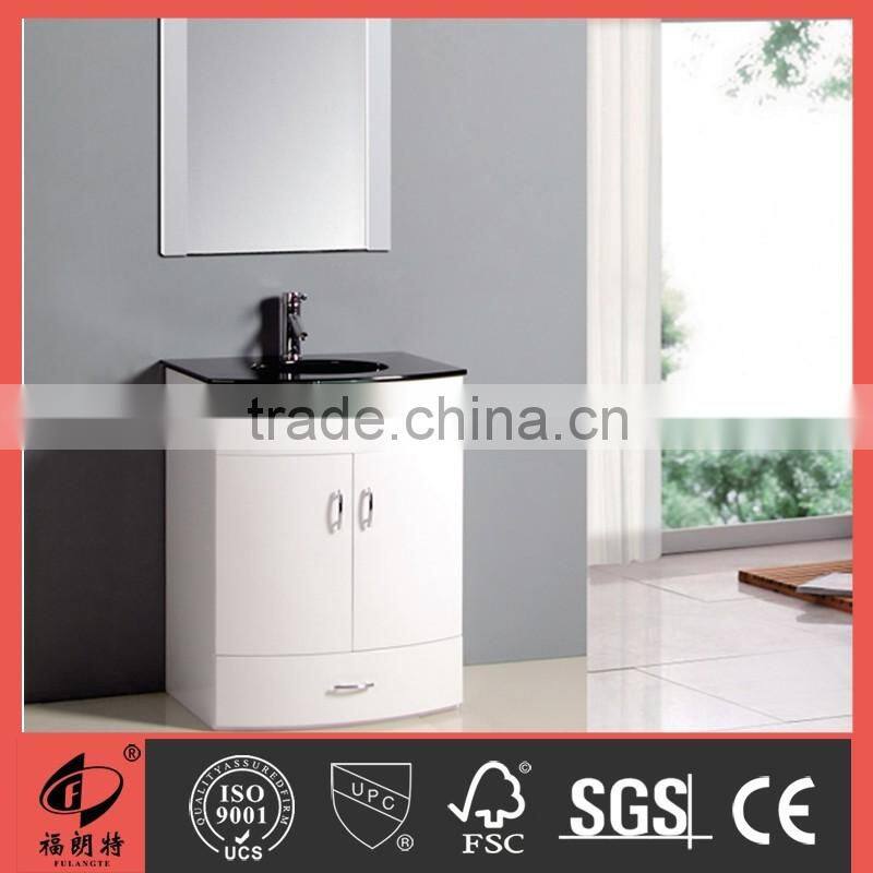600MM MDF black glass basin bathroom vanity 0047
