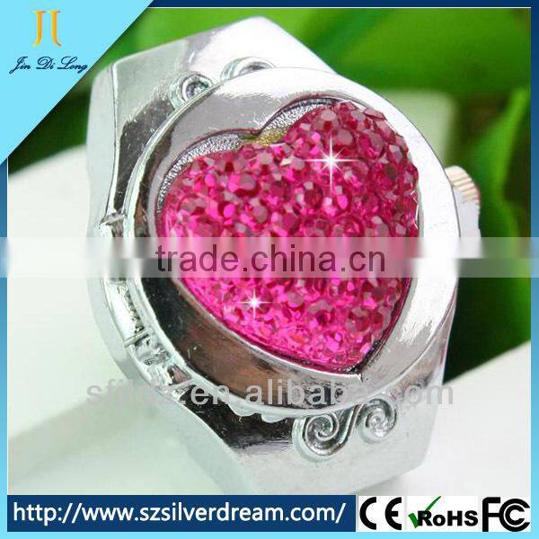 2014 China Made Crystal Diamond New Design Ladies Finger Ring Watch