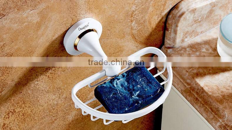 80359D brass toilet accessories hotel use made in china White soap basket bathroom fittings