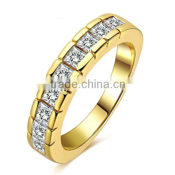 New Arrivals Green Copper Square Crystal Ring Design