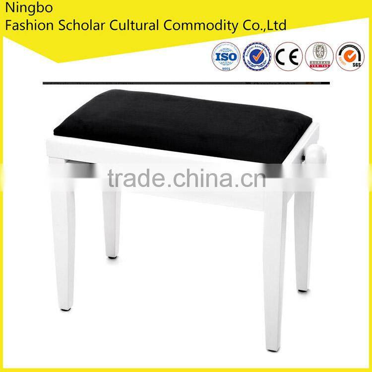 2016 the latest black piano stool adjustable with black leather cushion