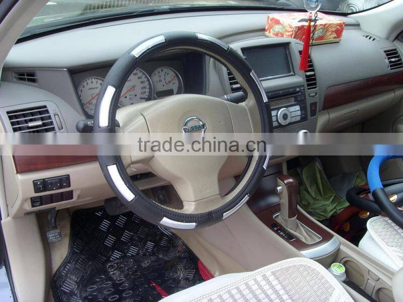 Black with white color PVC Steering Wheel Cover With Lights