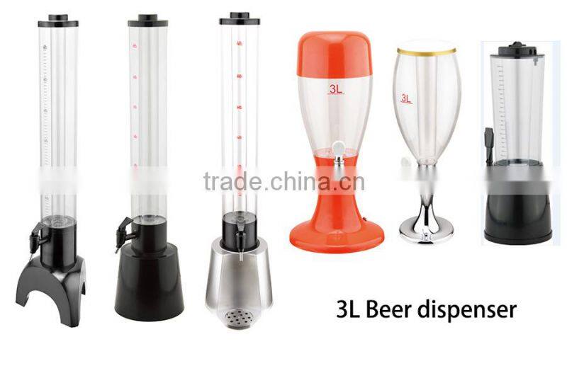 3L cold ice tube beer tower/beer drink dispenser
