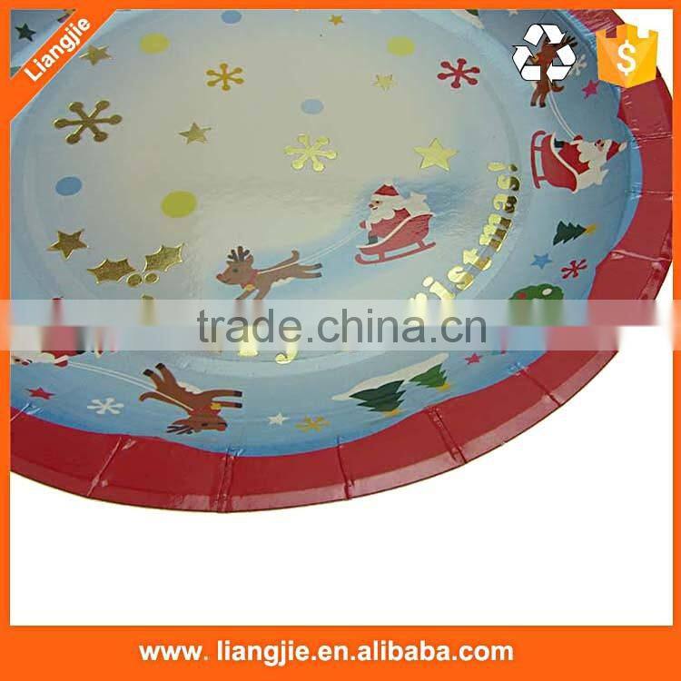 Disposable colorful printing dish ,custom fancy paper plate