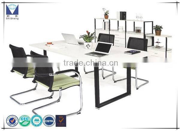Factory price elegant office panel conference table with metal frame