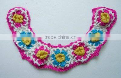Handband crochet flower neck collar