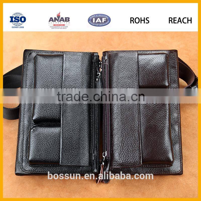 Fashion Design Genuine Leather Man Waist Bag Messenger Bag