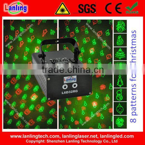 8 Patterns 150mW RG DMX Christmas laser light projector