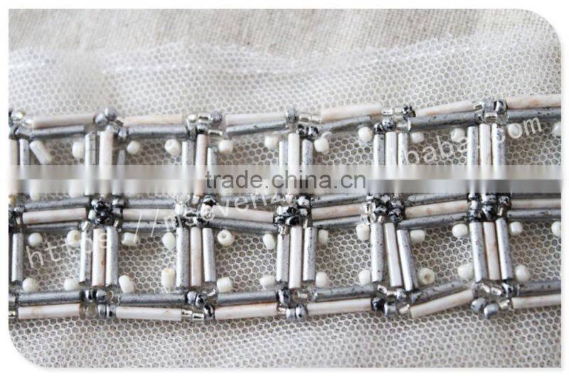 Fashional design handmade embroidery beaded neck trim for garment