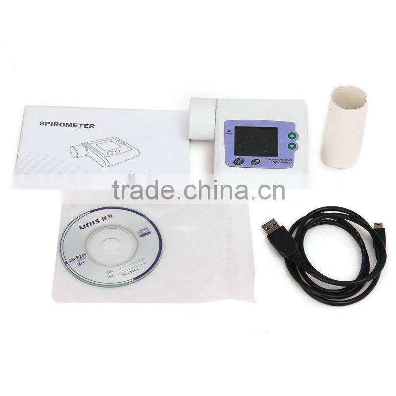 Electronic Digital Spirometer Lung Volume Device with PC Software Analysis By CE certified