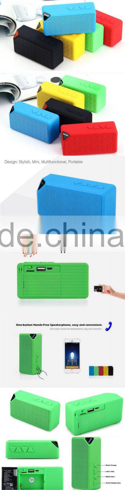 X3 Jambox Style TF USB FM Wireless Portable Music Sound Box Subwoofer Loudspeakers MINI Bluetooth Speaker