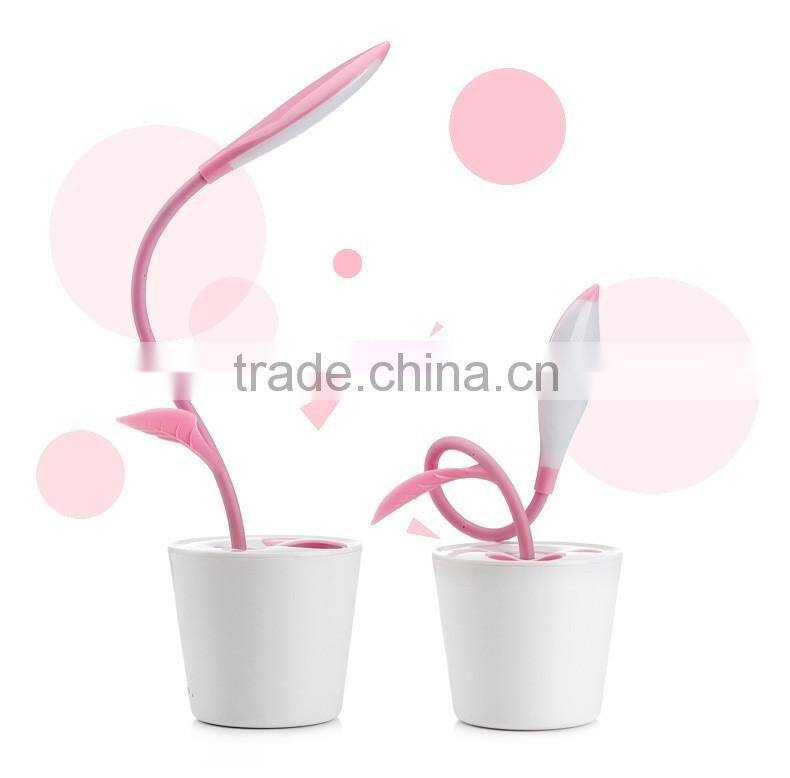 Modern Sapling Pen - holder Desk Light Lithium Battery Led Table Lamps with Touch Dimmer