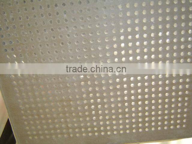 Perforated gypsum ceiling tiles