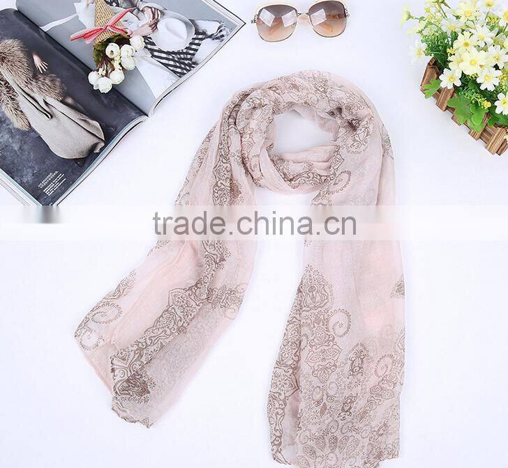High quality Blue and White Porcelain Style Thin Section the Silk Floss Women Scarf Shawl