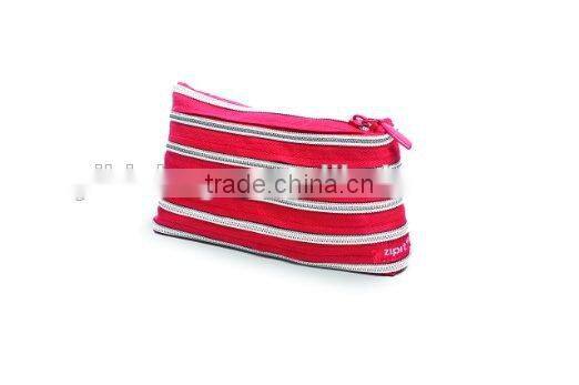 Rainbow Pencil Case, Red & Silver, 7.87"x1.2"x4.72" / 20x3x12cm