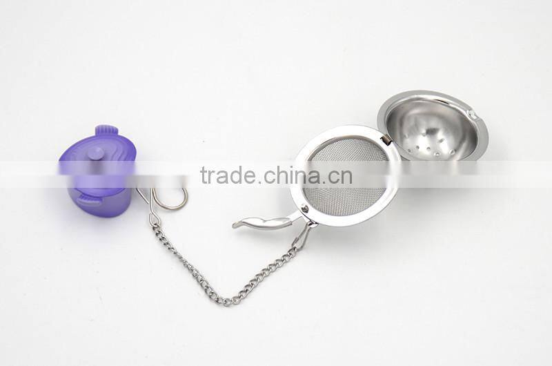 Manufacturer high quality stainless steel mesh ball tea strainer with heart shape tip