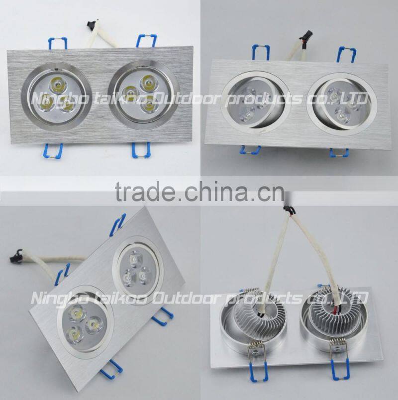 2015 rectangle led recessed celing light double heads