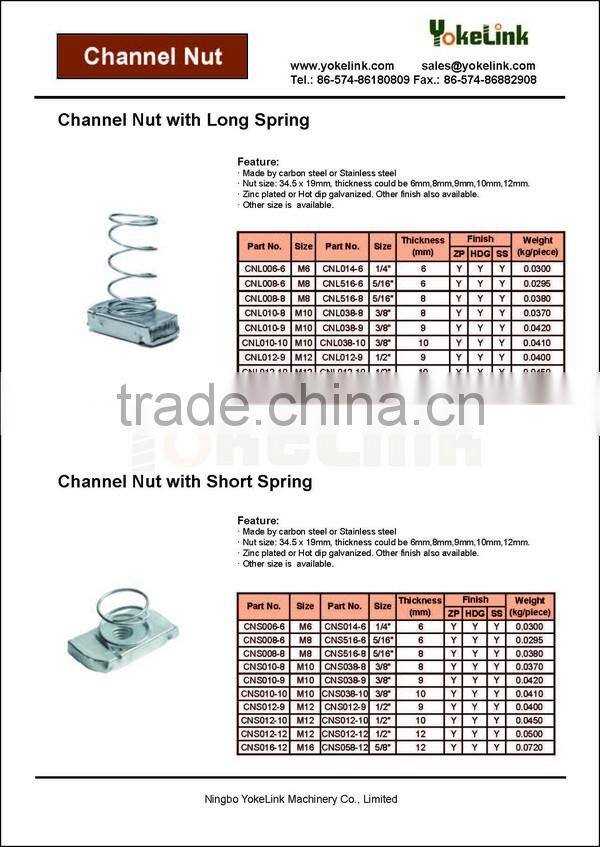 Carbon Steel Hot Dip Galvanized Channel Nut with Plastic Cap