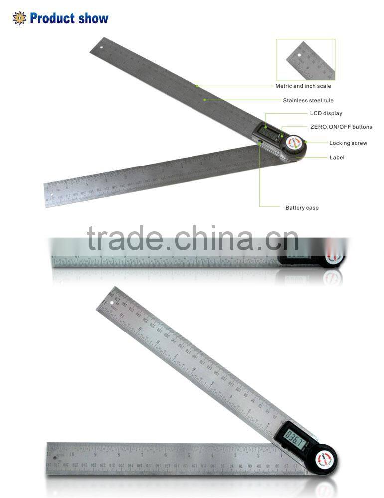 machinery hand tools stainless steel folding ruler digital angle protractor
