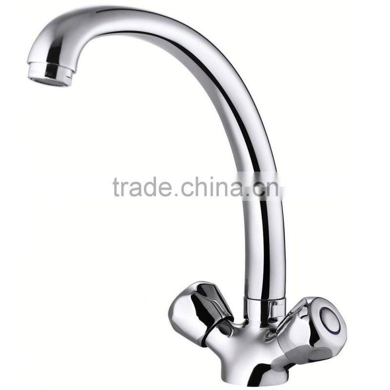 Dual Handles Brass Kitchen Sink Mixer Tap