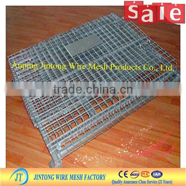 Foldable galvanized welded wire mesh container