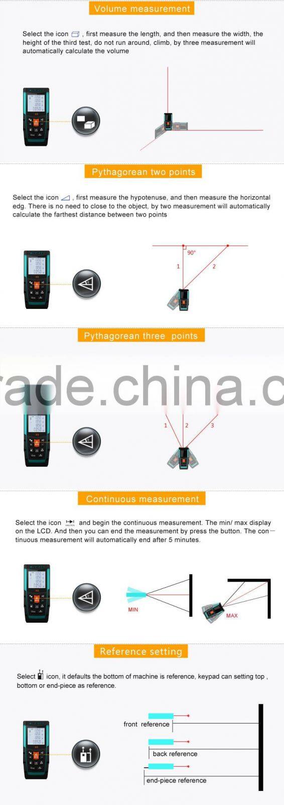 2016 New Laser Measuring Distance Measurement Mini Digital Multimeter Laser Meter Laser Tape Measure Meter