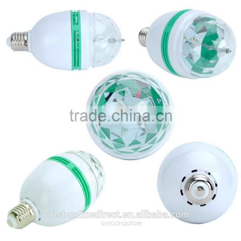 Fashionable 3W E27 RGB led crystal magic ball light Led Rotating Lamp