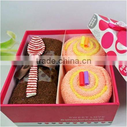 Gift Towel Type Luxury Wedding Set Packing / Cotton Towel with Cute Doll Set