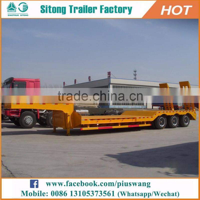 Direct Factory Low Price 3 axles low bed trailer / 50 tons To 120 tons low bed semi trailer for sale
