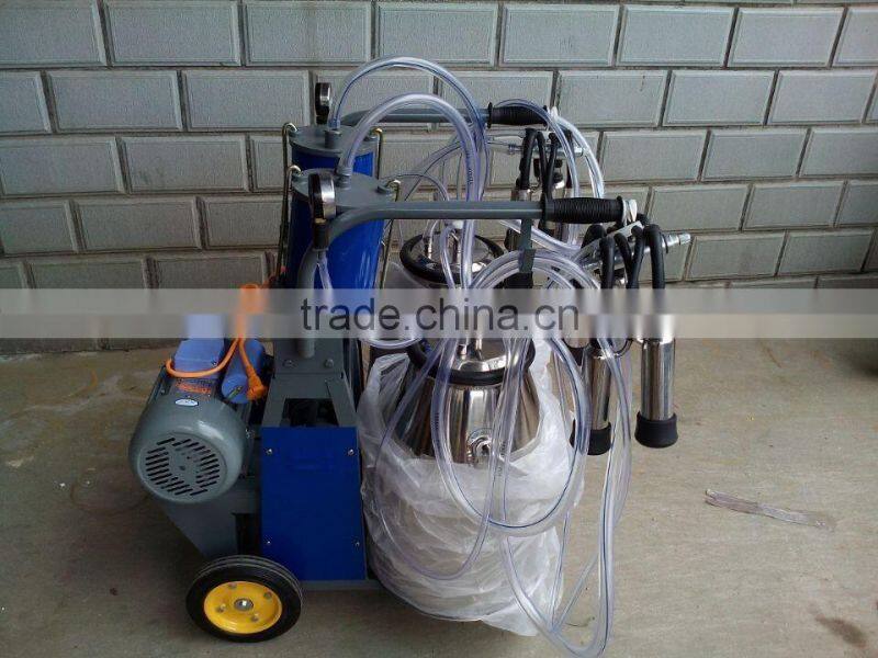 Mobile Cow Milker with Two Sets of Milk Cluster