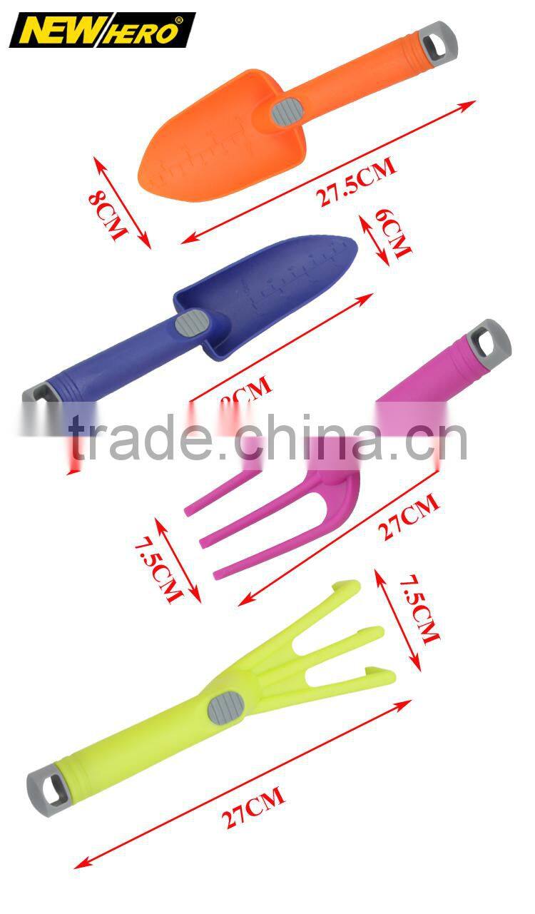 Middle size plastic 4pcs garden tool set hand tools plastic toy tool set